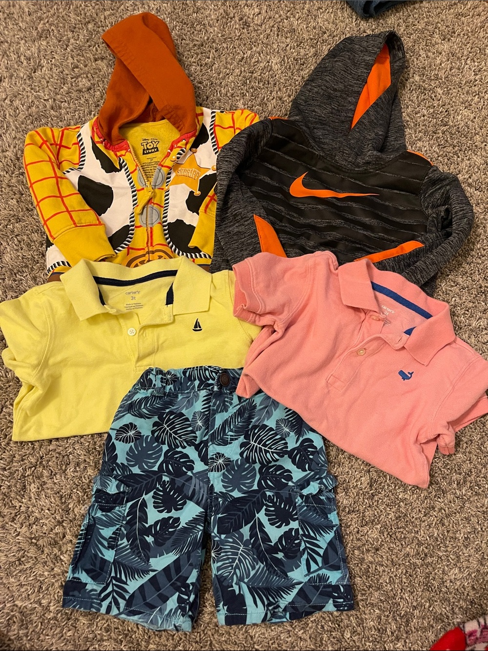Nike, Toy Story , Carter crews and shorts 3t boys bundle